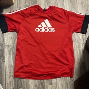 Red adidas shirt